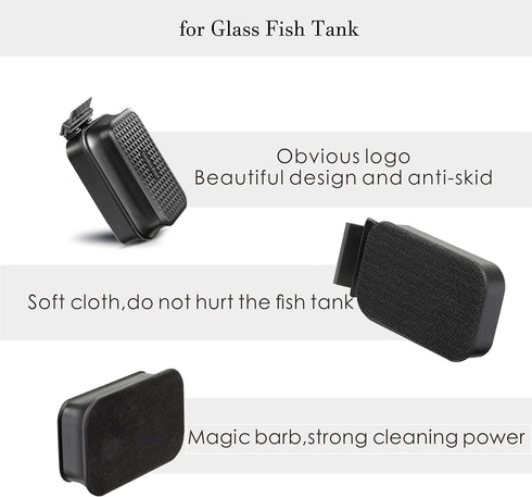 Carefree Fish Aquarium Small Cleaner for Glass Fish Tank Magnet Brush with Algae Scrapers (Magnetic Reinforcement No Floating)...