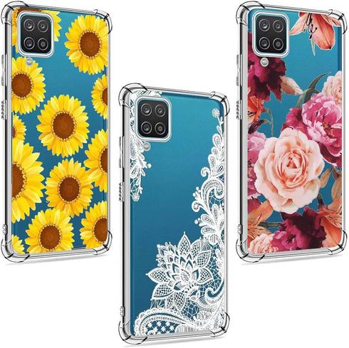 (3 Pack) for Galaxy A12 5G Case for Samsung A12 5G Case for Girls Women Shock-Absorption Anti-Scratch Crystal Clear Soft TPU Slim Bumper Protectiv...