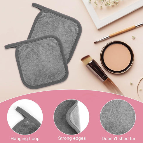 Makeup Remover Cloth 12 Pack, Ultra Soft and Reusable Microfiber Makeup Remover Towels for All Skin Types, Perfect Face Towels for Women, 6 Inch X...