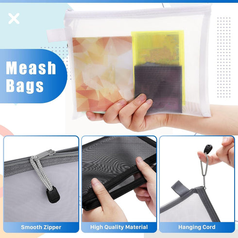 15 Pcs Mesh Zipper Pouch Mesh Bags Makeup Bags Mesh Cosmetic Bag Makeup Pouches,Nylon Mesh Travel Bags,Zipper Pouches for Organizing Pouches for T...