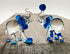 Garden Deco Glow in The Dark Blue Elephant Kick Football Hand Blown Art Glass Figurine Ornament Sculpture...
