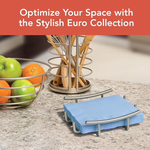 Spectrum Diversified Euro Flat Paper Napkin Holder, Napkin Dispenser for Dining Room & Kitchen Tables, Kitchen Décor & Organization...