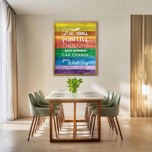 Posterizer 1 pcs-One Small Positive Thought-Rainbow Quote-Motivational & Inspirational Art-Gay & LGBTQ Art- School and classroom art- unframed wal...
