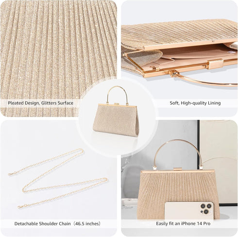 Clutch Purses for Women Cocktail Purse Women Evening Handbag and Shoulder Bag with Chain for Wedding Party...