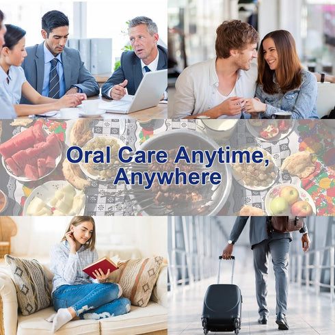 EZGO 100pcs Deep Cleaning Teeth Wipes Finger Brush Teeth Wipes Oral Brush Ups Latex Free Mint Flavor...