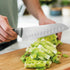 Berghoff LEO Non-stick Stainless Steel Wide Blade Santoku Knife 6.75" Grey PP Fitted Protective Sleeve Soft-touch PP Soft Grip Handle...