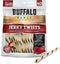 Rawhide Dog Treats | Healthy, Grass-Fed Buffalo Jerky Raw Hide Chews | Hickory Smoked Flavor | Jerky Twist, 40 Count(Pack of 1)...