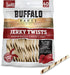 Rawhide Dog Treats | Healthy, Grass-Fed Buffalo Jerky Raw Hide Chews | Hickory Smoked Flavor | Jerky Twist, 40 Count(Pack of 1)...