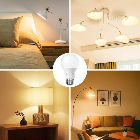 DEWENWILS 8-Pack A19 LED Light Bulb, 760LM, 3000K Soft Warm Light Bulb, Energy Saving 9W(60W Equivalent) LED Bulb, E26 Medium Screw Base, Non Dimm...