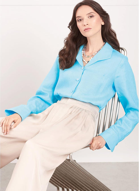 Simplicity Misses' Button Down Shirt, Pants and Shorts Sewing Pattern Kit, Code S9715, Sizes 8-10-12-14-16, Multicolor...