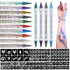 Temporary Tattoo Markers for Skin - Dual-End Tattoo Pens for Body & Face Art with 138 Tattoo Stencil Papers, 10 Pens Make Bold and Fine Lines, Cos...