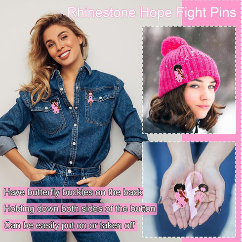 Pink Ribbon Pin Breast Cancer Gifts for Women Girls Breast Cancer Awareness Lapel Pins Hope Love Fight Hope Official Ribbon Pins Breast Cancer Bro...