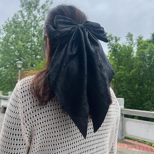 Hair Bows for Women 2 Pcs Big Hair Bows Hair Ribbons Oversized Long Tail, Hair Bow Large Hair Ribbon Barrettes Metal Clips Bowknot Hair Accessorie...