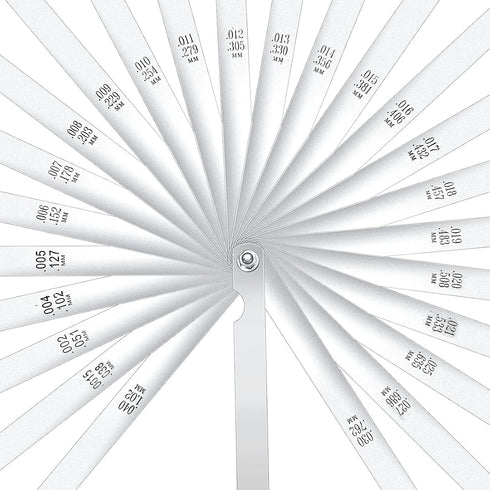 Stainless Steel Feeler Gauge Measuring Tool Dual Marked Metric and Imperial Measuring (0.038-1.02 mm,25 Blades)...