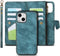 iCoverCase iPhone 13 Wallet Case with Card Holder, 2 in 1 PU Leather Magnetic Clasp Zipper Pocket Shockproof Detachable Flip Wrist Strap for (Blue...