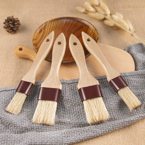 Pastry Brushes for Baking Basting Brush with Boar Bristles and Beech Hardwood Handles Culinary Oil Brush for Barbecue Butter Grill BBQ Sauce Baste...