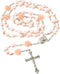 Nazareth Store Catholic Pink Pearl Beads Rosary Necklace Maddona Holy Soil Medal & Cross Crucifix...