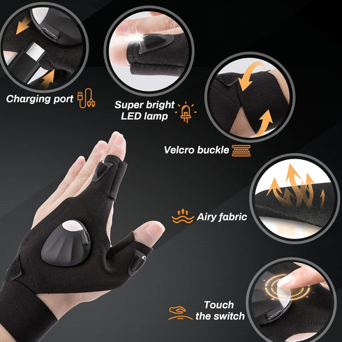 Father's Day Gifts for Dad Husband Boyfriend, 1st Father Day Gift Ideas from Kid Daughter Son Wife? Finger Lights for Men, LED Light Gloves, Recha...