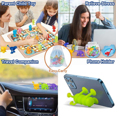 ZMZS Suction Toys for Baby, Bath Toys for Kids Ages 4-8, 40 Pieces Toddler Stress Release Sensory Toys, Suction Cup Animal with Dinosaur Eggshell ...