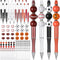16 Set Sports Bead Pens Bulk DIY Beadable Pens Making Kit Plastic Assorted ball Beads Crystal Spacer Wood Ballpoint Pen with Black Refills Pen Bag...