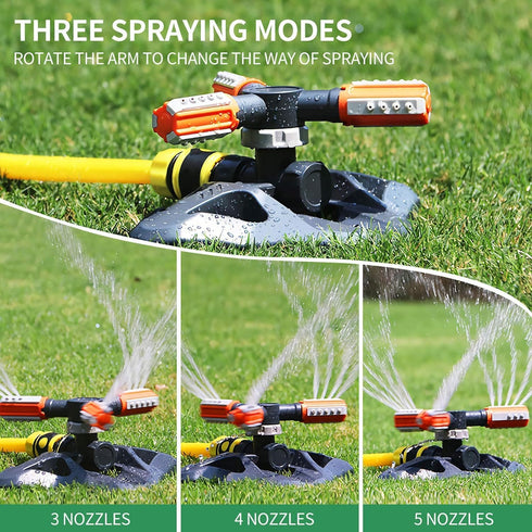 Garden Sprinkler, Automatic 360 Degree Rotation Lawn Sprinkler, Large Area Coverage, Multipurpose Yard Sprinklers for Plant Irrigation and Kids Pl...