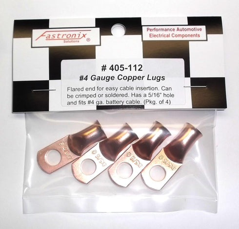 Fastronix Quality Copper Battery Terminal Lugs 4 Pack (5/16" 4 Gauge)...