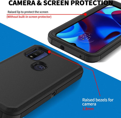 Anloes Case for Moto G Pure 2021/G Play 2023/G Power 2022, Motorola G Pure Phone Case Heavy Duty Shockproof Dustproof Protection, 3 in 1 Rugged De...