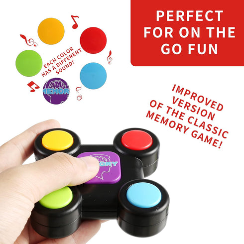 BETTERLINE Light-Up Memory Game with Sounds - Electronic 4 Sequence Handheld Classic Brain Toy for Boys, Girls & Adults, Lightweight, Portable Gif...