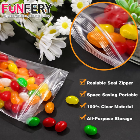 800 Pack 2 Mil 2”x3” Clear Plastic Bags Reclosable Zip Bags,Zipper Lock Sealing Bags Small Resealable Poly Baggies Little Sample Bags Jewelry Bags...