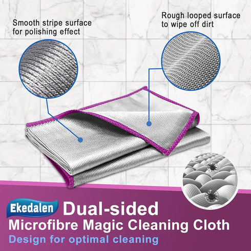 Polishing Microfiber Cleaning Cloth for Glass Wine Miracle Streak Free Lint Free Wipes Household Auto Detailing Bathroom Cleaner, Pack of 6, 12 x ...