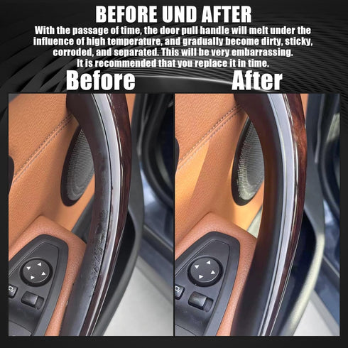 WEILEITE Interior Door Pull Sticky Handle Cover Accessories Fit for BMW 3 4 Series 318,320,328,330,335,M3 F30/F31/F34/F80 2012-2018 418,420,428,43...