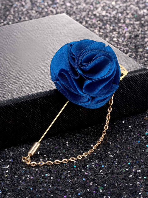 Shappy 15 Pcs Men's Satin Lapel Flower Pins with Metal Chain, Handmade Multi-color Boutonniere Pins with Gift Box for Career Suit Tuxedo of Shirts...