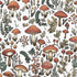 Mushroom Wallpaper Peel and Stick Wallpaper White Wallpaper Stick and Peel Dark Leaf Contact Paper for Cabinets Waterproof Self Adhesive Wall Pape...