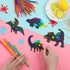 Outus 120pcs Scratch Dinosaur Craft Art Kits for Kids with 48 Scratch Dinosaur Paper24 Wooden Styluses and 48 Ribbons for Theme Birthday Party Gam...