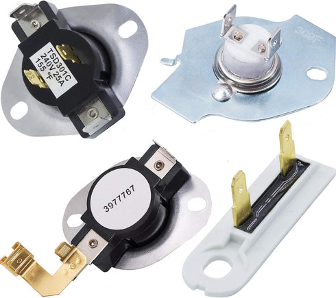 Canamax Complete 3977393 Thermal Cut-Off Switch 3977767 High-Limit Thermostat 3392519 Thermal Fuse 3387134 Cycling Thermostat Dryer Kit Premium Replacement - Fit for Whirlpool Kenmore Models