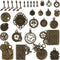 BIHRTC 40pcs Antique Bronze Mix Skeleton Steampunk Clock Face Watch Gear Cog Wheel Pendant Charms Jewelry Making DIY Steampunk Gear Pendant Charms...