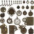 BIHRTC 40pcs Antique Bronze Mix Skeleton Steampunk Clock Face Watch Gear Cog Wheel Pendant Charms Jewelry Making DIY Steampunk Gear Pendant Charms...