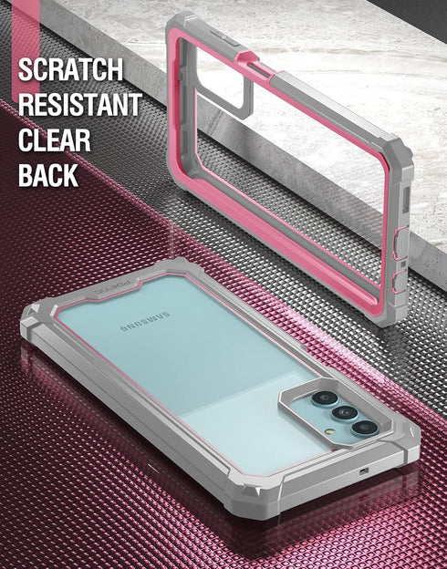 Poetic Guardian Series Case Designed for Samsung Galaxy A13 5G, Full-Body Hybrid Shockproof Bumper Cover with Built-in-Screen Protector, Pink/Clea...