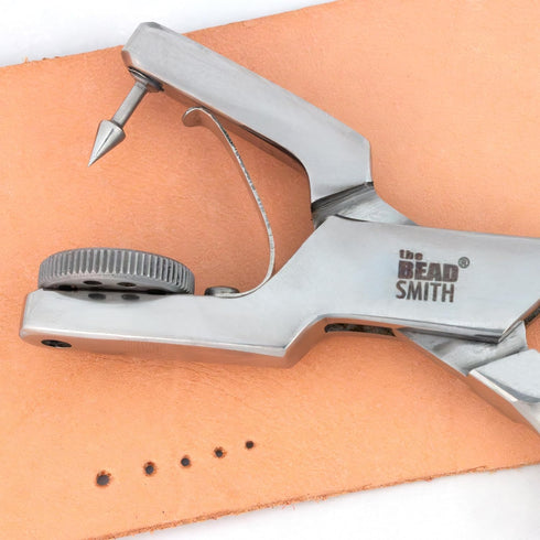 The Beadsmith Leather Rotary Hand-Sewing Leather Punch Tool, 5 Different-Size Holes, Jewelry-Making Supplies and Leather Working Tools....