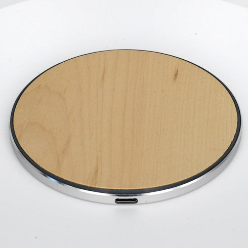 Wood Chuck Designs Maple Wood Wireless Charger Pad, 15W Fast Charge, Qi Certified, Compatible with iPhone, Elegant Home or Office Decor...