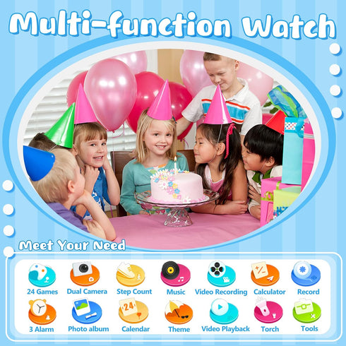Kids Smart Watches,Gifts for Age 3-12 Boys Girls Dual Camera Touchscreen,Unicorn Digital Smart Watch for Kids with 24 Games, Pedometers?Music, Cal...