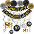 80th Birthday Party Decorations Kit - Gold Glittery Cheers to 80 Years Banner,Poms,12Pcs Sparkling 80 Hanging Swirl for 80th Anniversary Decoratio...