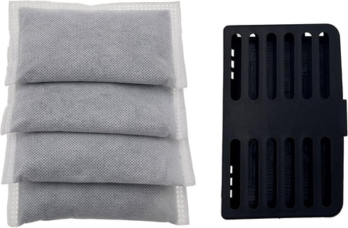 Xcivi Replacement Activated Charcoal Odor Removing Air Filters DustBins Deodorizer, Compatible with Trash Cans 8 Gallon and Larger (4Filters +1Com...