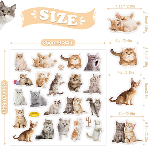 20 Pcs Cat Thick Gel Clings Kitten Window Gel Clings Decals Stickers for Kids Toddlers and Adults Cute Reusable Window Clings for Home Airplane Cl...