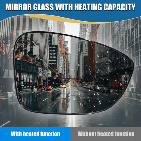 Compatible With Honda Accord 2018 2019 2020 2021 2022 Passenger Right Side Mirror Glass Replacement, Heated Side Rearview Mirror with Backing Plat...