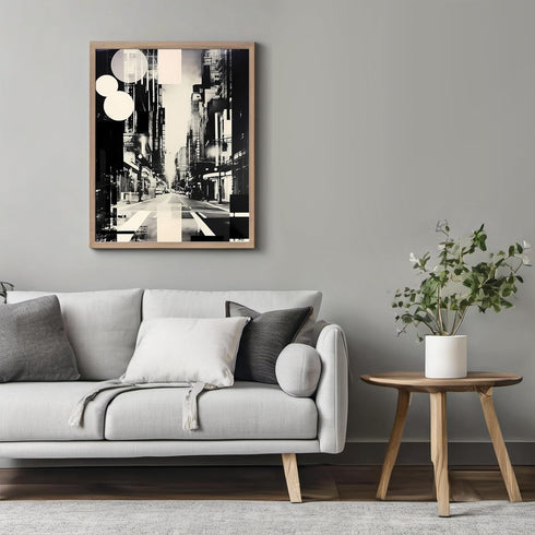 Posterizer 1 pcs-black and white bokeh vibes surreal collage-Landscape & Nature Art-Abstract & Modern Art-Gift for Art Lovers- UNFRAMED Wall Art...