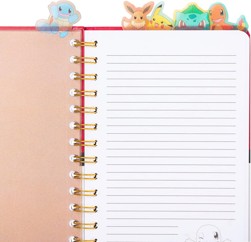 Silver Buffalo Pokemon Pokeball Starters Spiral Tabbed Notebook, 8 x 5 Inches...