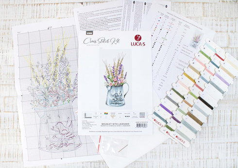 Cross Stitch Kit Luca-S - Bouquet with Lavender B7008...
