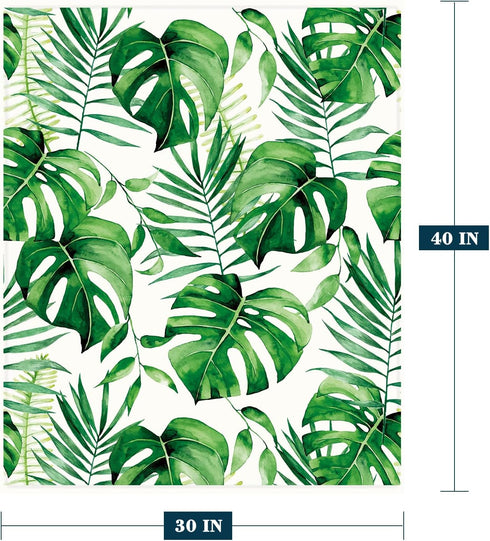 Neatee Living Tropical Leaf Throw Blanket Small Green Plant Blanket Baby Toddler Swaddle Crib Stroller Soft Fleece Blankets Spring Summer Decorati...