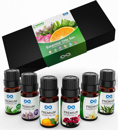 Everlasting Comfort Pure Essential Oils Set - Natural Aromatherapy Essential Oils for Diffuser, Humidifier, Home, Skin - Lavender, Geranium, Vanil...